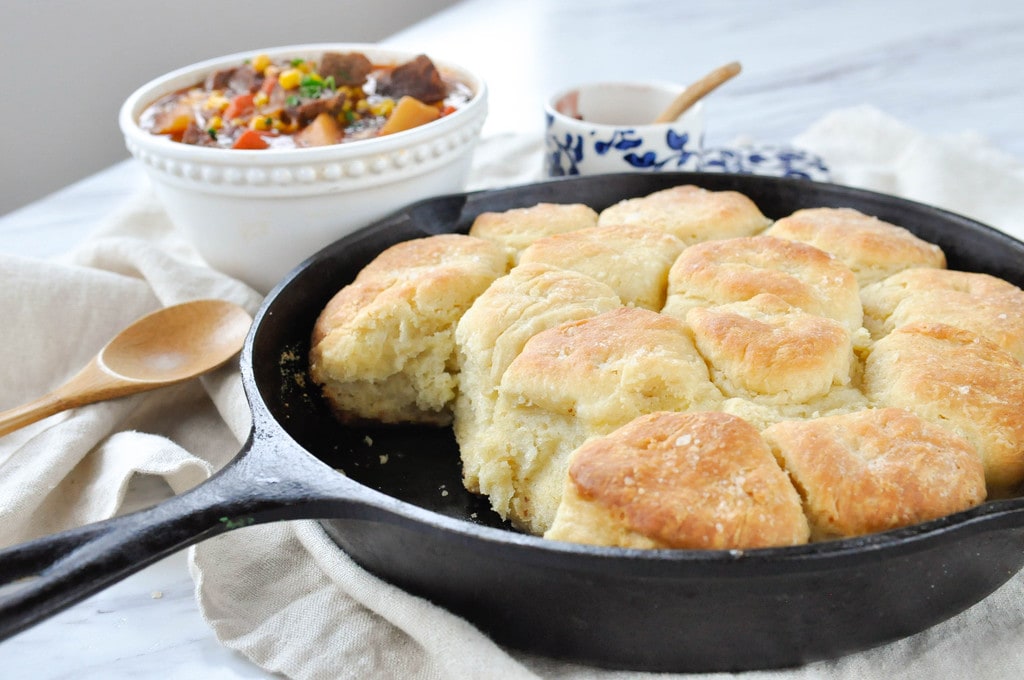 Texas Pete's, stuffed biscuits, Lodge Castiron