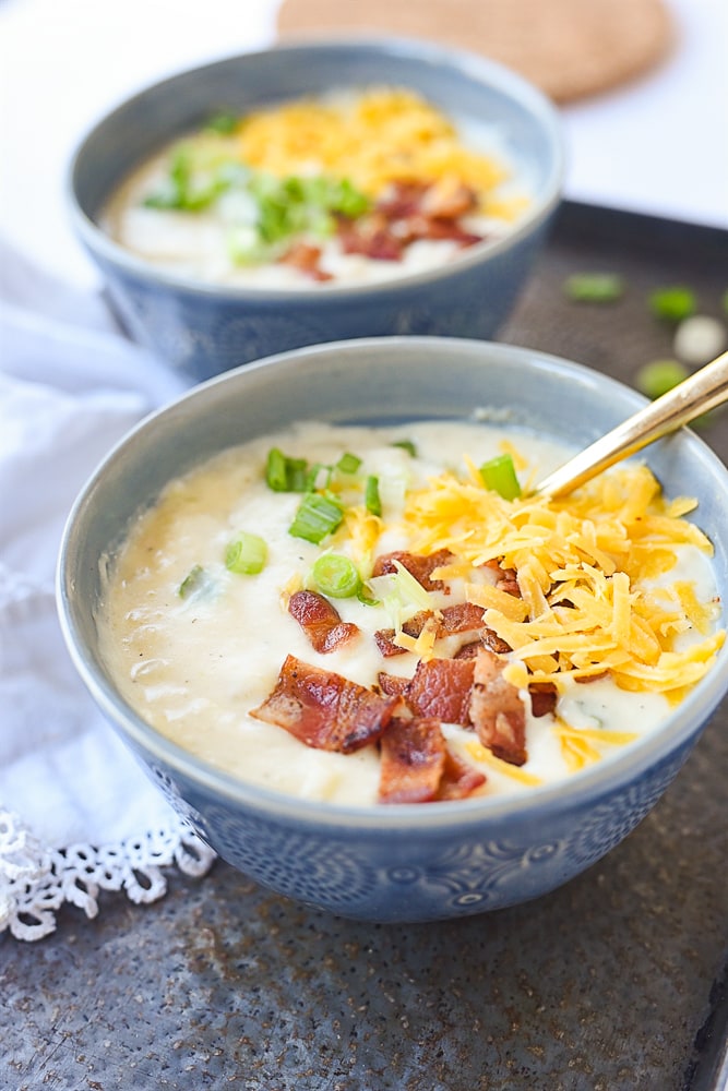 Loaded Baked Potato Soup Recipe| by Leigh Anne Wilkes
